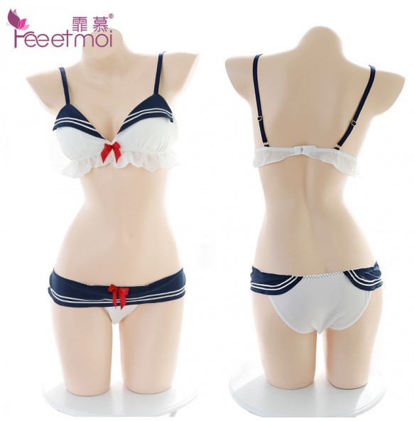 FEE ET MOI Beauty Girl Warrior Sexy Bikini (White - Blue)